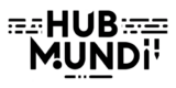 Logotipo de texto estilizado: HUB MUNDI com detalhes decorativos.