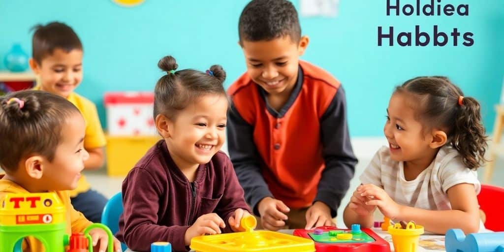 Niños jugando y aprendiendo en un ambiente divertido.